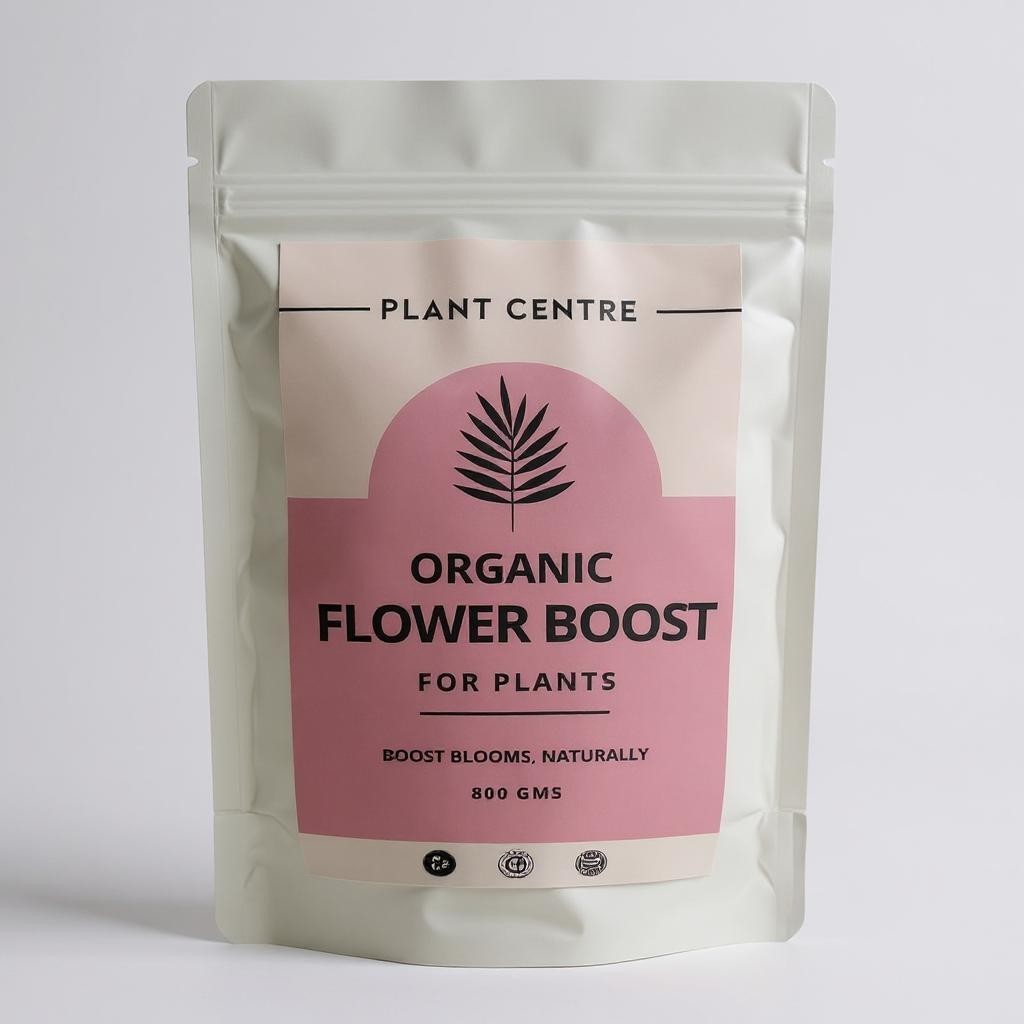 Plant Centre Organic Flower Boost for Plants packaging on a white background