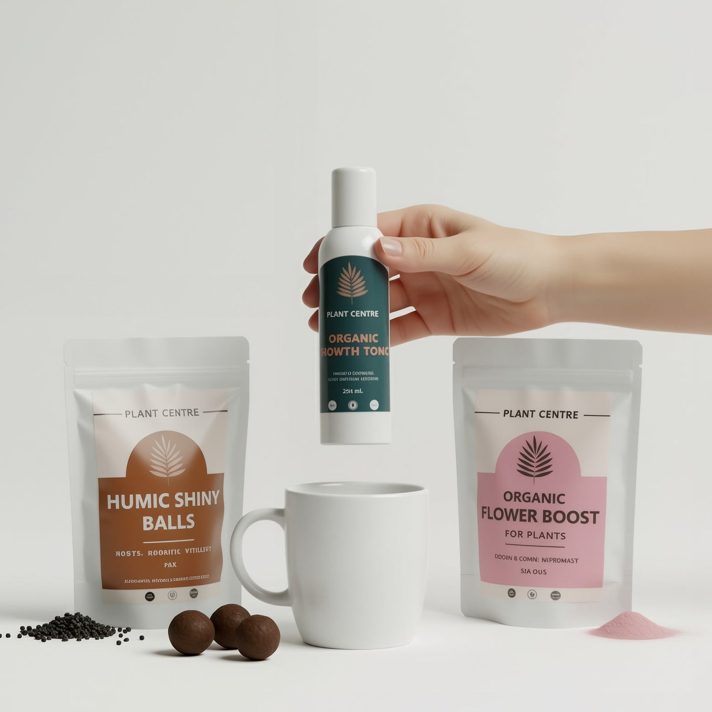 Growth & Flowering Boosters Combo | Organic Plant Food Set with Growth Tonic, Humic Balls & Flower Boost | Plant Centre