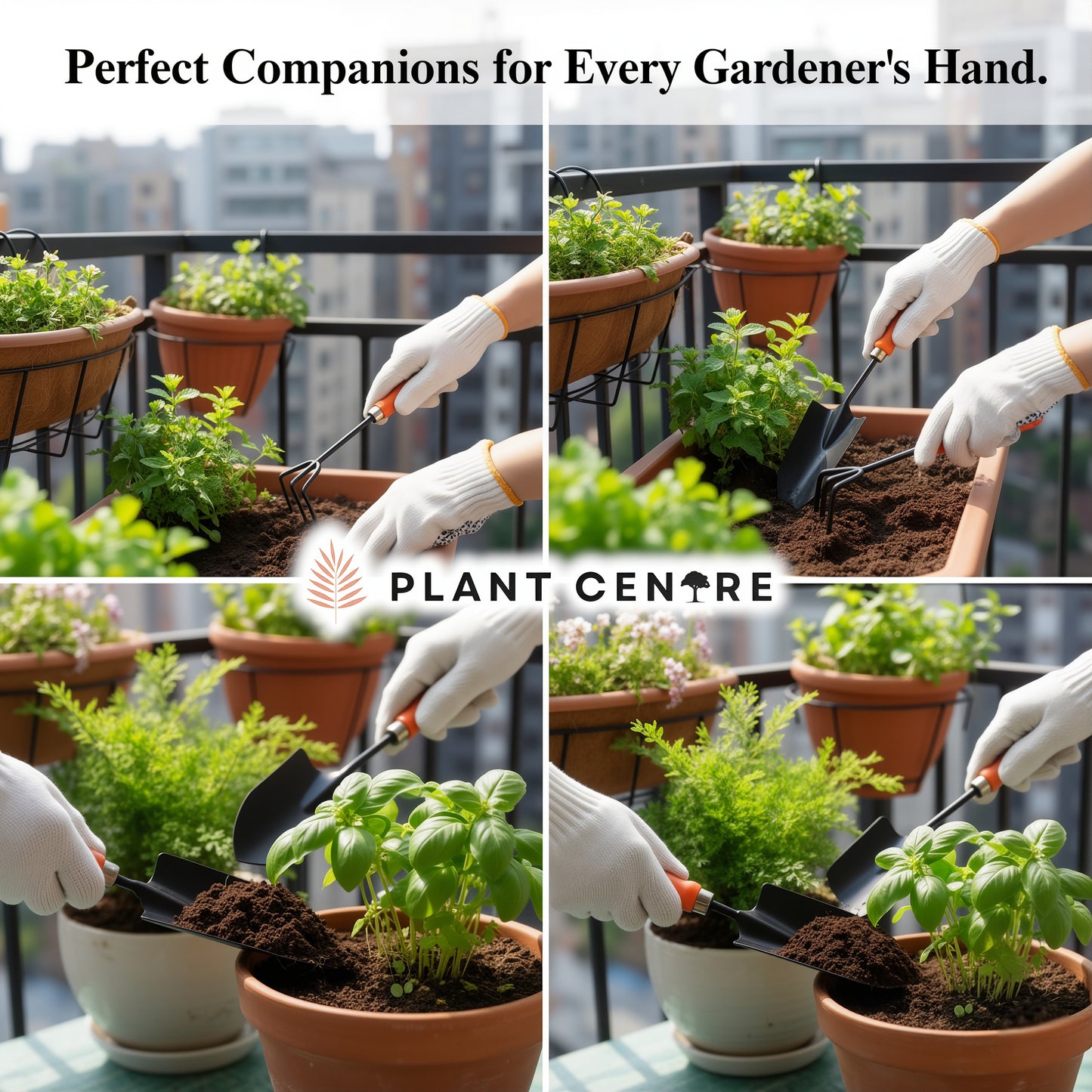 Set of 5 Garden Tools | Complete Gardening Kit with Hand Trowel, Fork, and Weeder