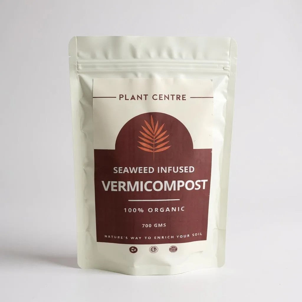 Seaweed infused vermicompost package from Plant Centre on a white background