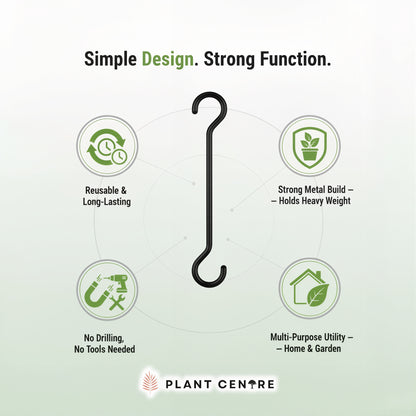 Big S Hook (Set of 10) | Heavy-Duty Metal Hooks for Hanging Pots & Garden Tools | Plant Centre