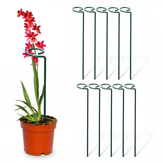 Plant Supporter Garden Stakes (Set of 10) | Metal Plant Support Sticks for Garden and Pots | Plant Centre