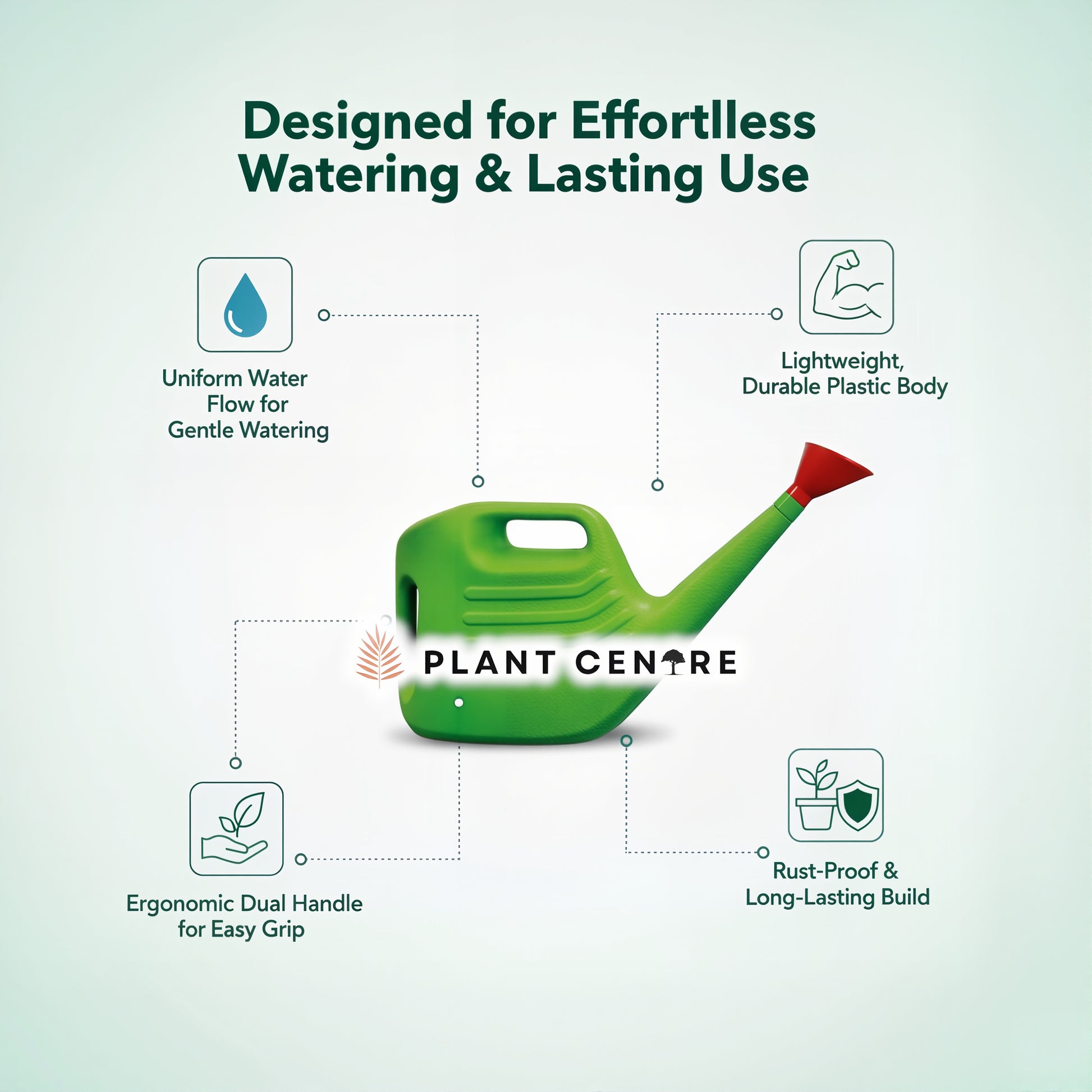 Watering Can 5 Litres | Durable Plastic Garden Can for Indoor & Outdoor Plants | Plant Centre