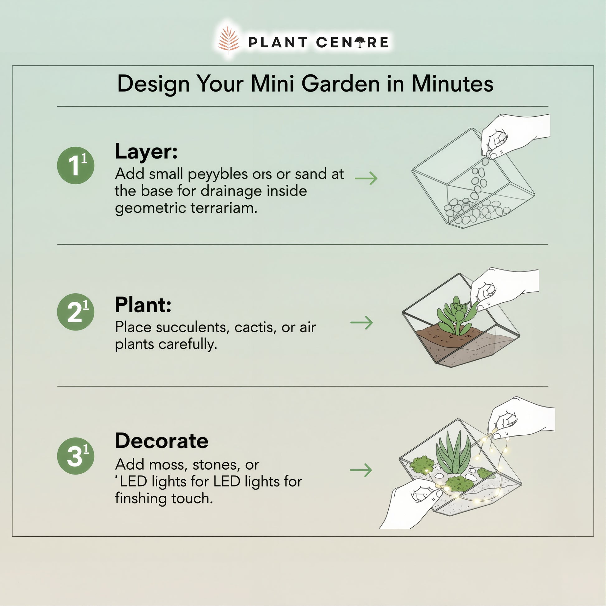 Geometric Terrarium | Modern Glass Planter for Succulents and Air Plants | Plant Centre