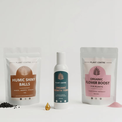Growth & Flowering Boosters Combo | Organic Plant Food Set with Growth Tonic, Humic Balls & Flower Boost | Plant Centre