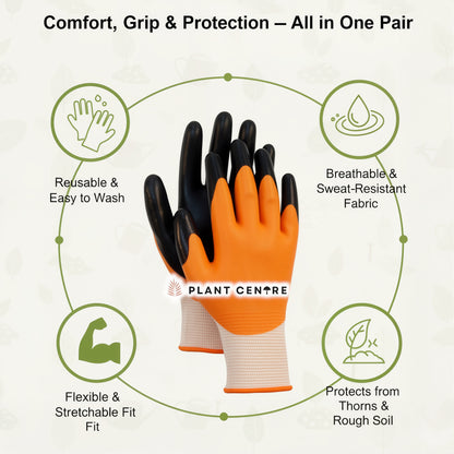 Garden Gloves with Grip – Protective Planting Gloves for Gardening