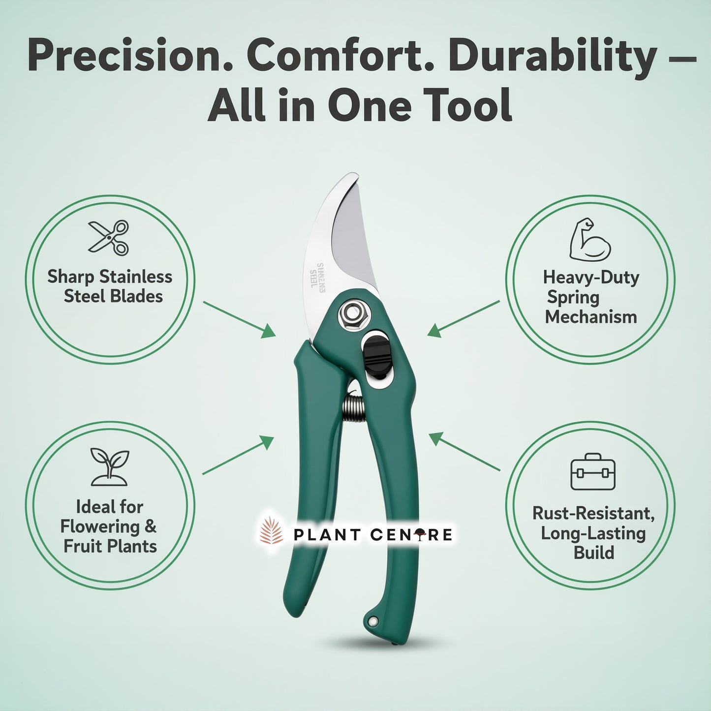 Garden Pruner | Stainless Steel Pruning Shears for Plants & Branches | Plant Centre