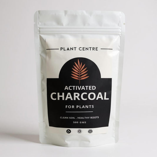 Bag of activated charcoal for plants from Plant Centre on a white background